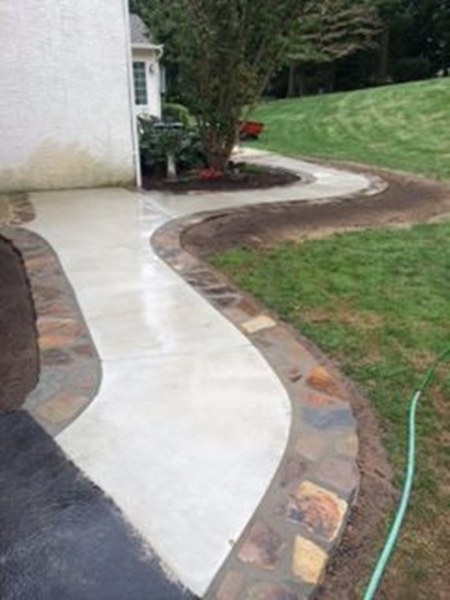 Chester County Flag Border to a Concrete Walk