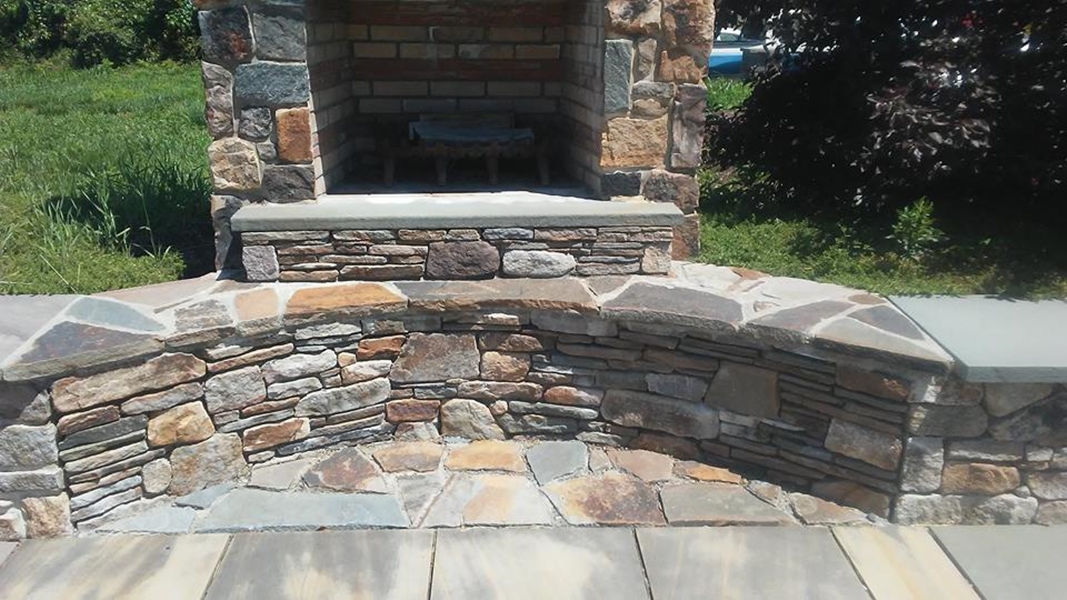 Chester county wall bluestone hearth