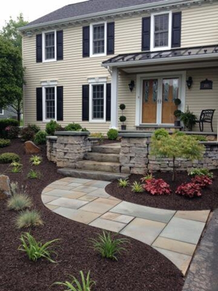 PA Bluestone Walk & Rosetta Belvedere Wall installed