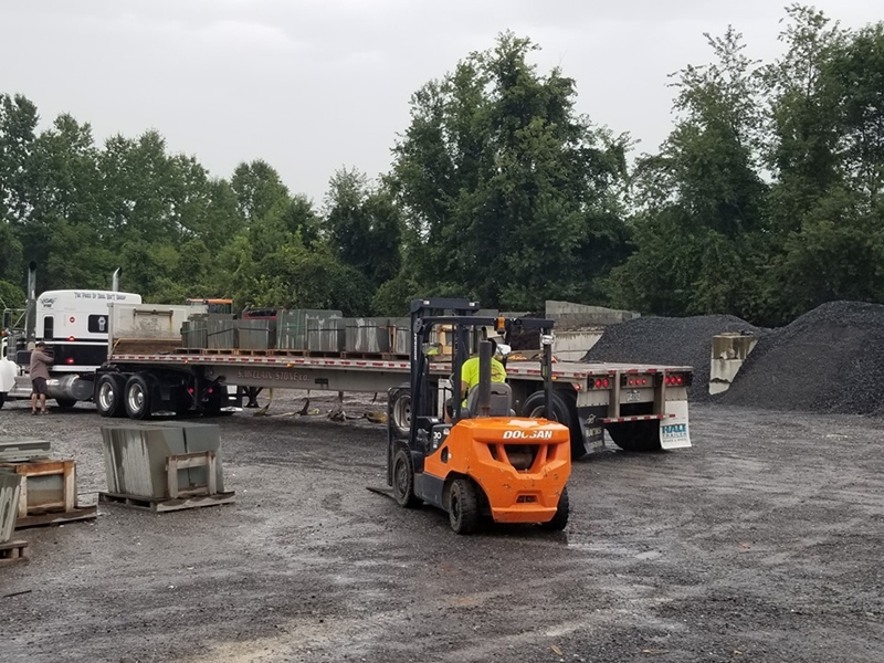 Unloading Bluestone Truck